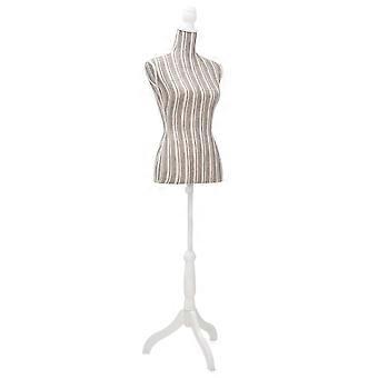 Damen Büste Display Mannequin Leinen mit Streifen