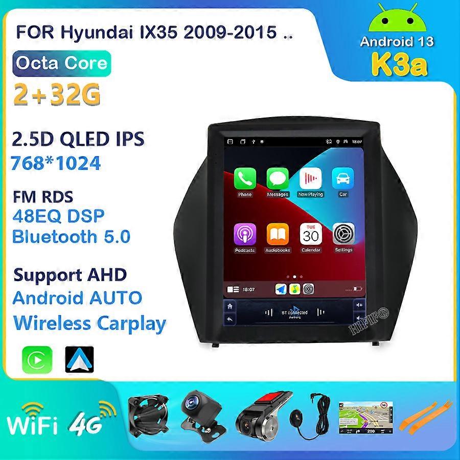 Android 13 for Hyundai IX35 Tucson 2009-2015 10.4" Car Radio Multimedia 2 Din Navigation Carplay Stereo Head Unit Audio Speakers