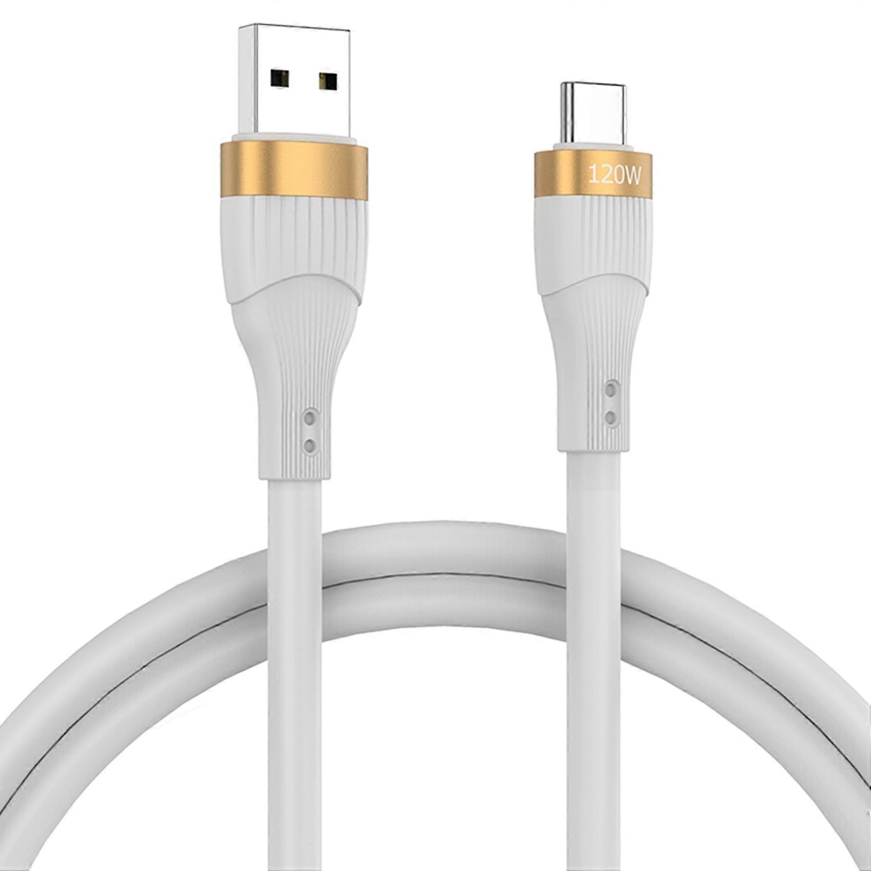 USB Cable New 120W 4Ft Type C Cable Charger Cable for Android Super Flash Charge Cable - White