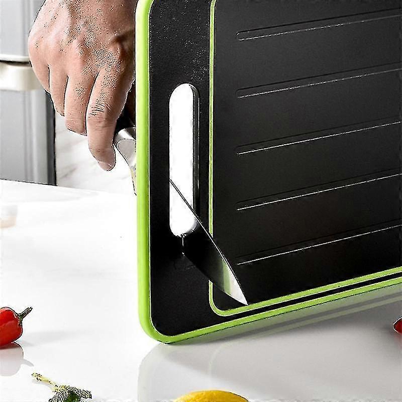 Chopping Board With Defrosting Function - Twin Pack - 3x Faster -with Integrated Knife Sharpener An