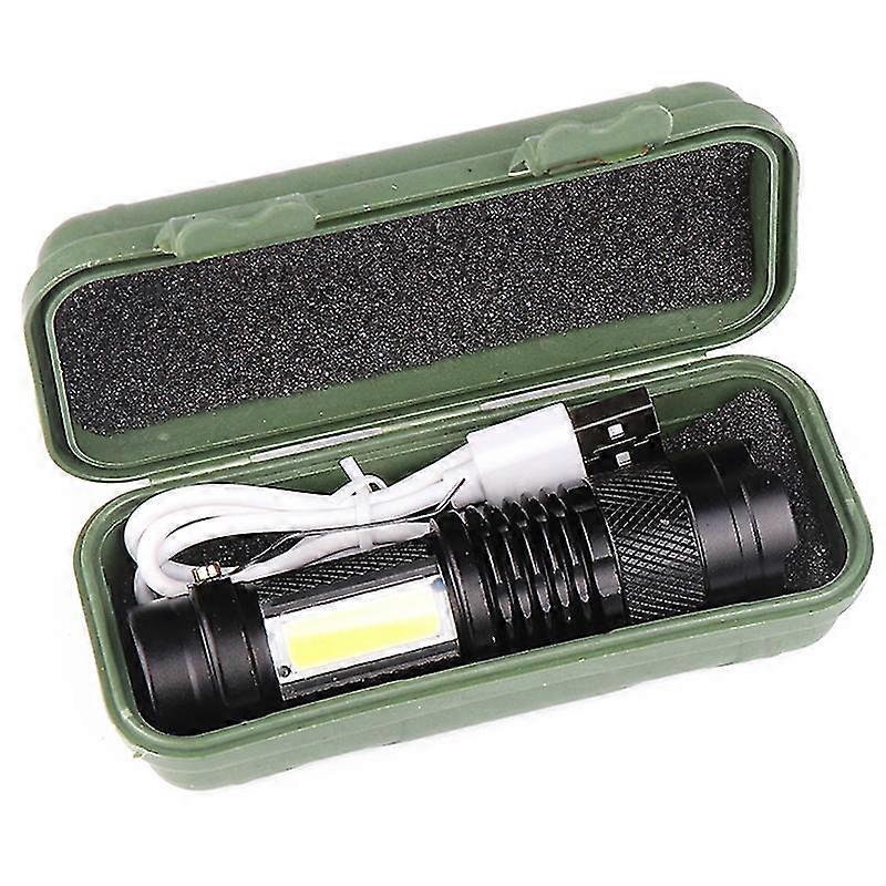 Built-in Battery Usb Rechargeable Led Flashlight Cob Waterproof Tactical Flashlight