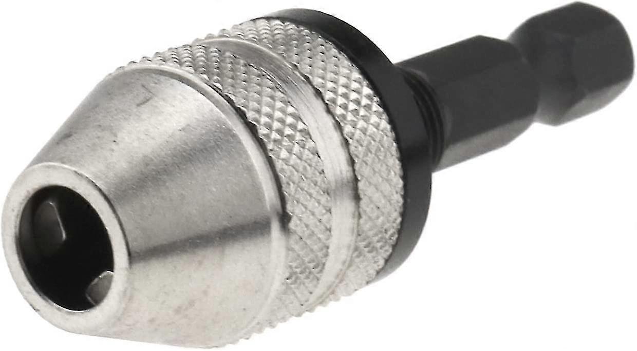 1/4'' Hex Shank 0.3-3.6mm Keyless Micro Drill Bit Chuck Adapter Converter Quick Change1pcssilver