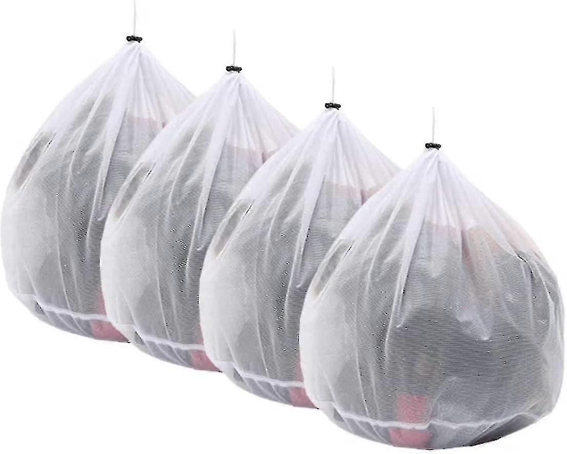 4pcs 40x50cm Drawstring Mesh Laundry Bag, Reusable And Durable Laundry Bags With Drawstring