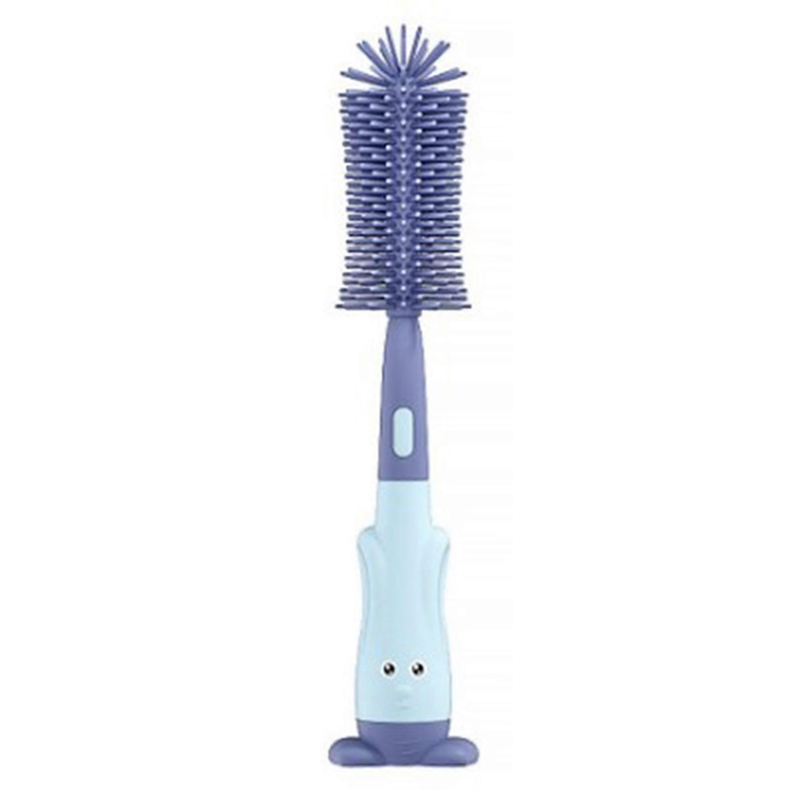Silicone Milk Bottle Cleaning Brush Rabbit Shape Long Handle Baby Milk Bottle Cleaning Brush Rabbit Shaped Silicone Brush Without Packaging Blue