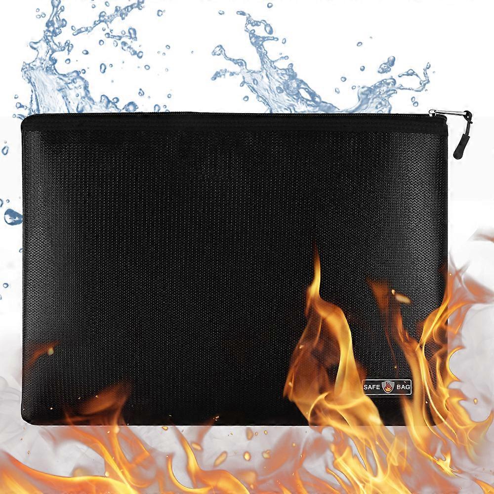 Fireproof Document Bags, 34x 24cm Large Waterproof and Fireproof Folder Money Bag, Fireproof Safe Storage Pouch with Zipper