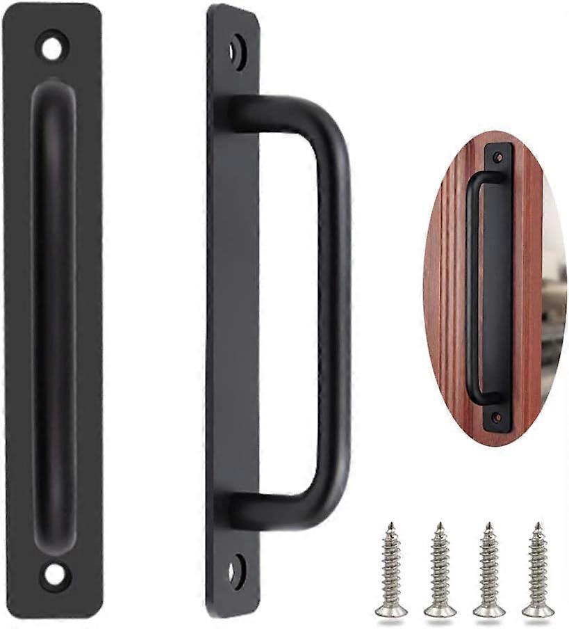2 Piece Sliding Door Handle Barn Door Handle Sliding Door Handle External Gate Handle With Screws, Black/244mm