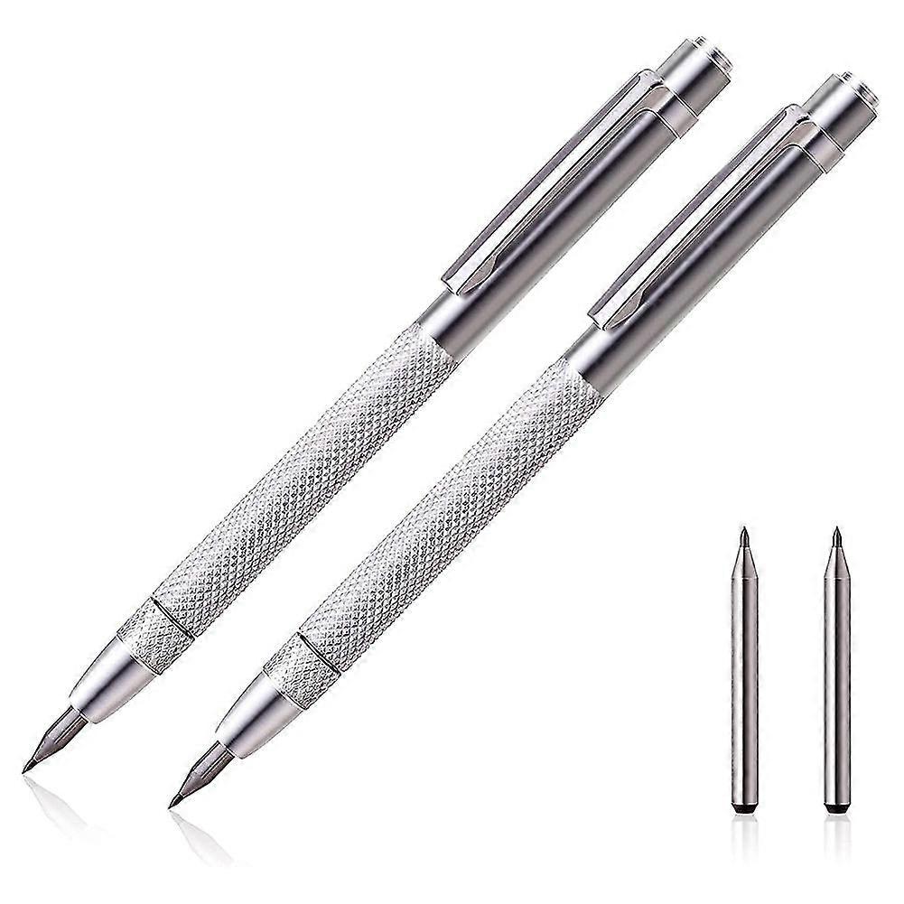 2 Sets Tungsten Carbide Scribers With Magnet, 2pcs Engraving Pens With 2pcs Replacement Marking Tip