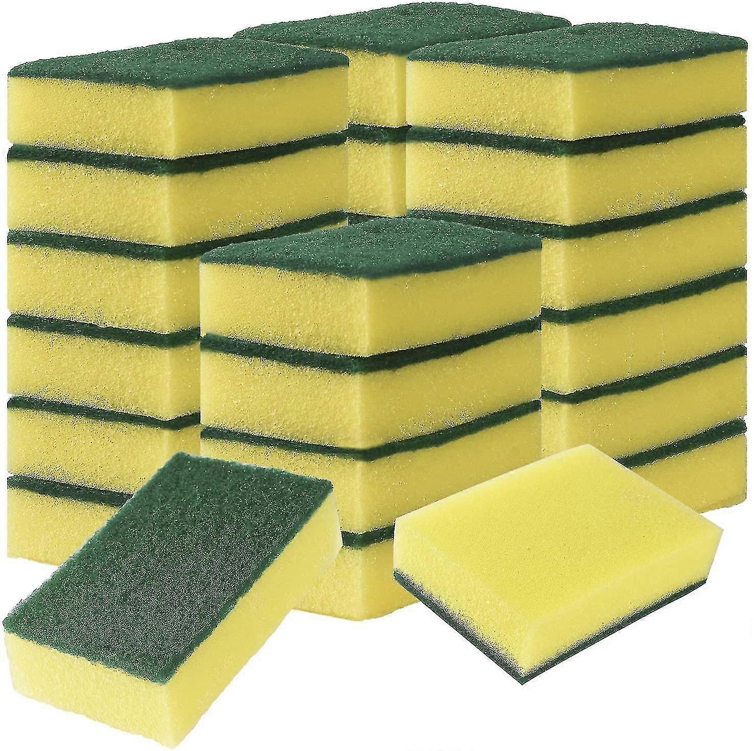 24 Pack Sponge Scrubber Scouring Pad Efficient Scratch Free Cleaning