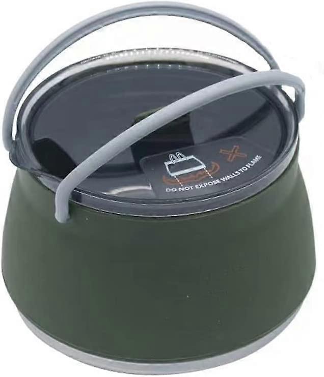 Piccola pentola pieghevole per l'acqua bollente, silicone (verde scuro)