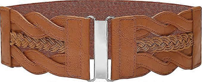 Polegadas larga elástico trançado cinto de fivela vintage