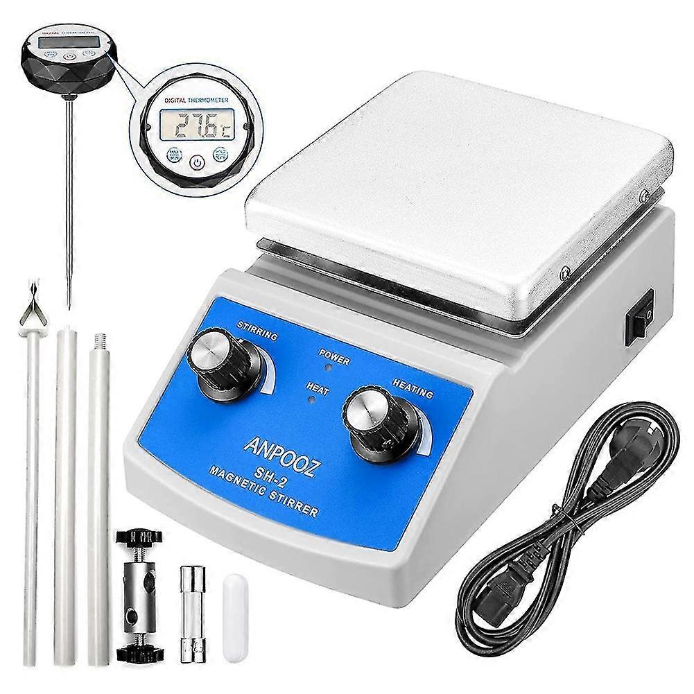 Magnetic Stirrer Hot Plate with Thermometer,2000ML Mixing Capacity Magnetic Hotplate Stirrer with S