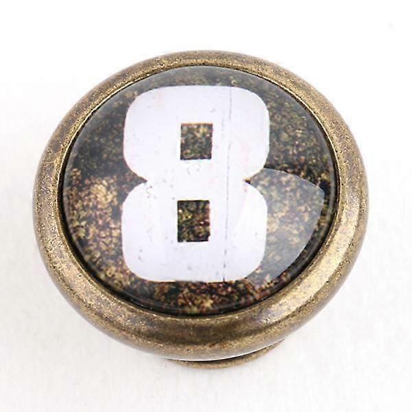 5xAntique Brass Cabinet Drawer Round Pulls Cupboard Bin Knob Handle  Number 8