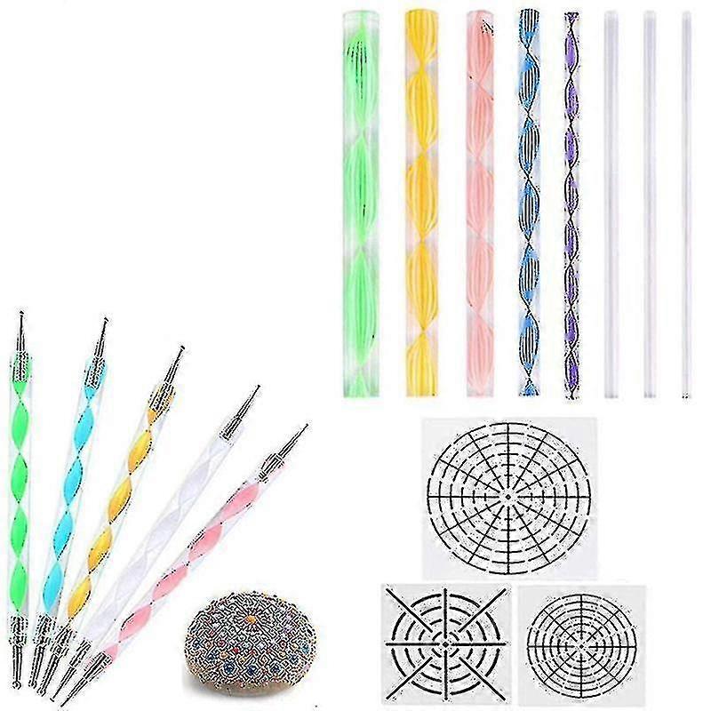 16 Pcs Mandala Dotting Tools For Painting Rocks Mandala Stencils Kit