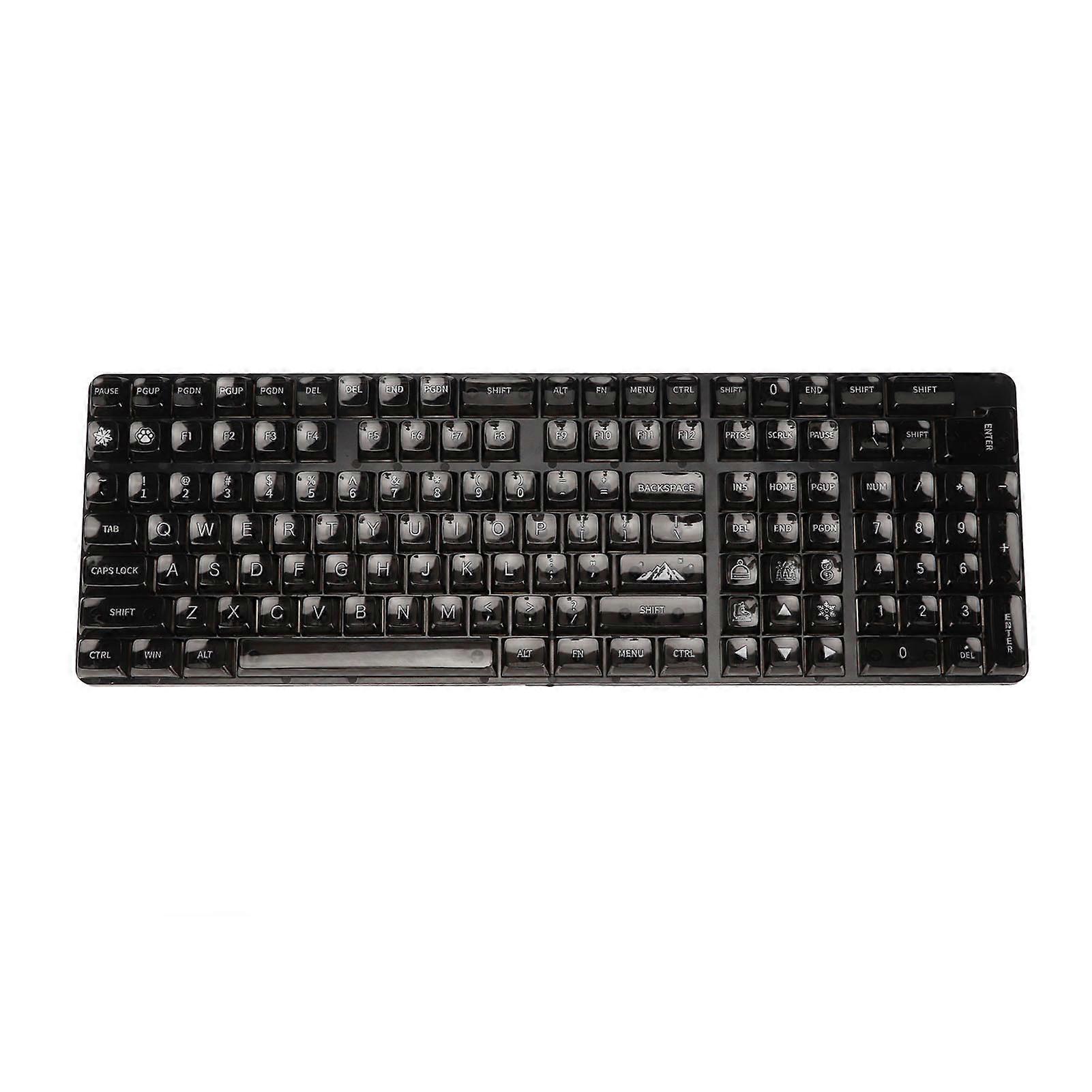 Keycap Set 132 Keys High Transparent PC CBSA Heigh Matte Ergonomic DIY Custom Keycaps for Mechanical Keyboard Black Transparent White Letters