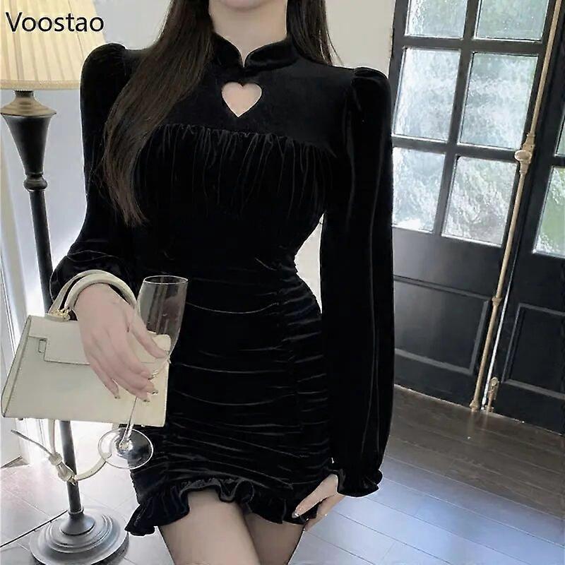 juliet velvet mini dress - black product info and reviews Black Heart Cut Out Mini Dress – John Zack