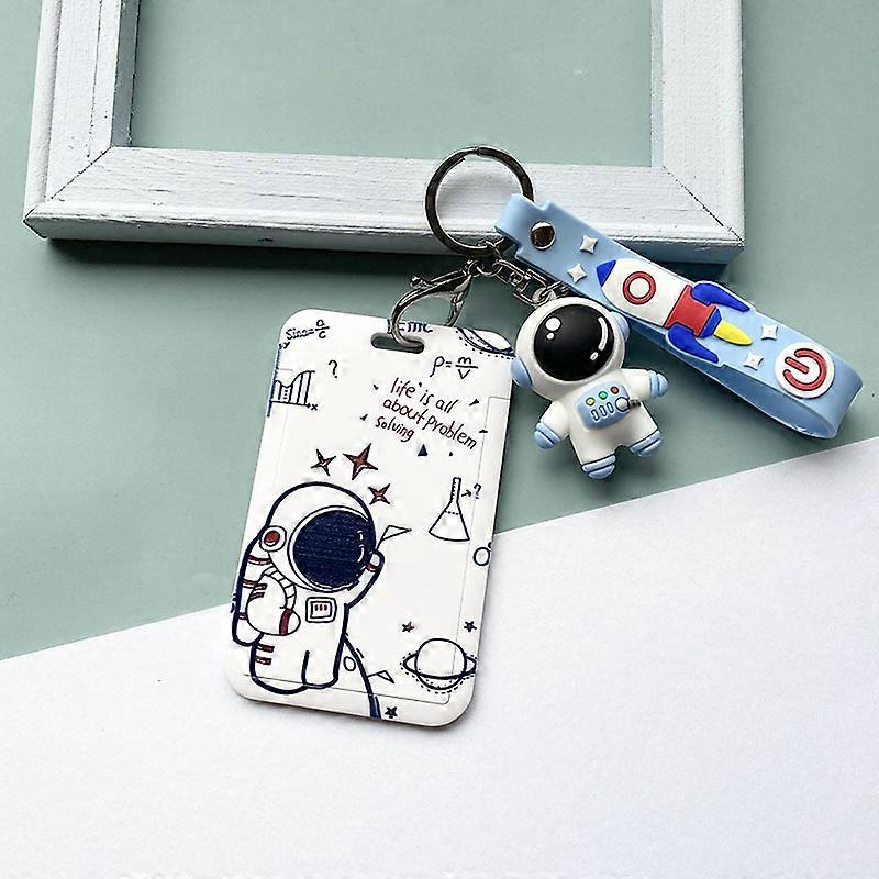 mignon astronaute Dessins animés Porte-cartes Porte-clés étudiant Poupée Contrôle d’accès Carte Ic Couvercle de certificat coulissant pour femmes homme Portefeuille