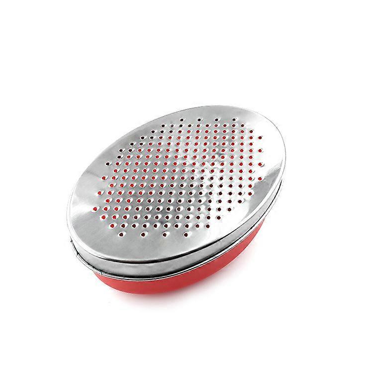 Red Large Hole Kitchen Storage Accessory Cheese Grater Citrus and Lemon Zester with Food Storage Container and Lid - Perfect for Hard Parmesan or Mild