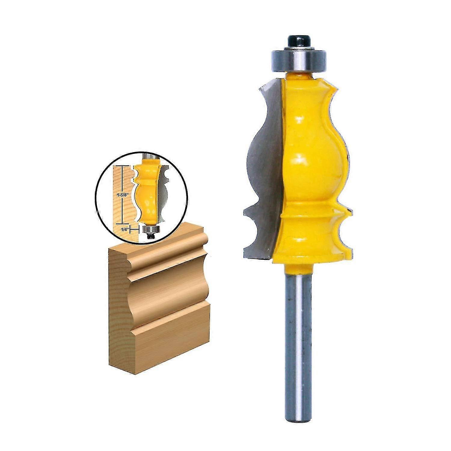 1pc 1/4 pouce Shank Architectural Molding Router Bit Carbide Sculpture Fishtail Cutter Woodworking Shape Cutter Tool