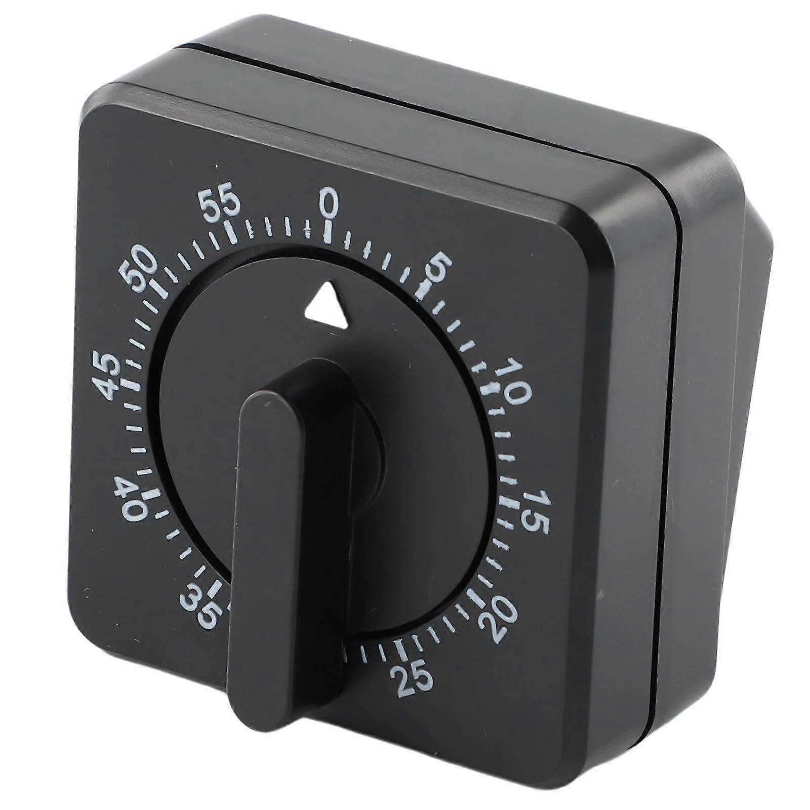 Classic Cube Kitchen Timer - 60 Minute Mechanical Countdown Stopwatch for Cooking, Durable Plastic, No Batteries Required
