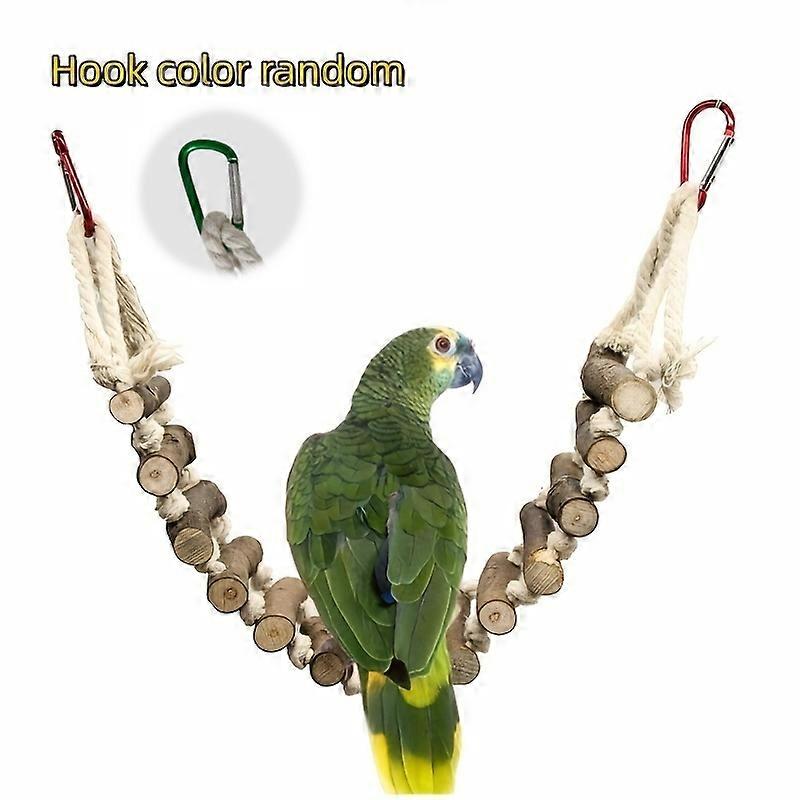 Interactive Wooden Rope Ladder for Small and Medium-Sized Birds and Parrots - Fun and Engaging Pet Bird Toy