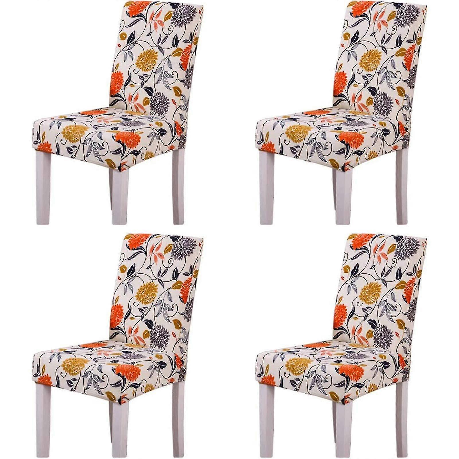 4pcs chair protector slipcovers stretch removable washable