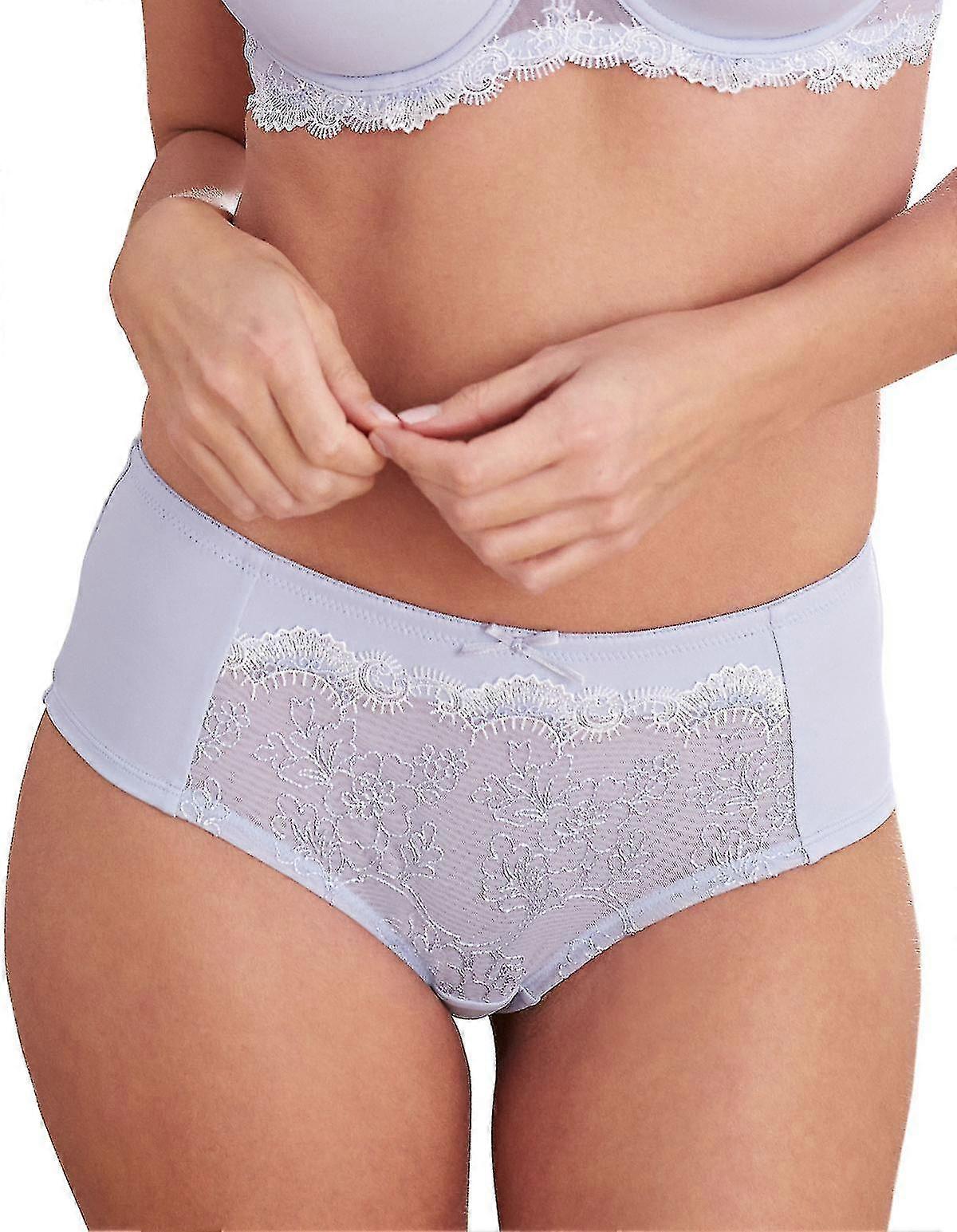 21258-E Women'S Ice Blue Embroidered Knicker Shorties Boyshort