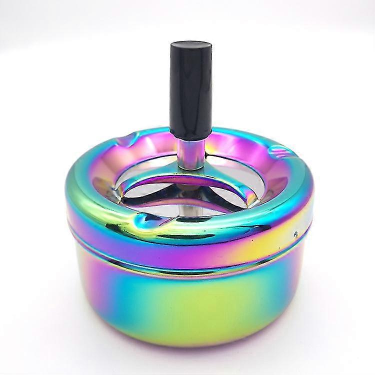 Rotating Ashtray In Rainbow Design - Multicolour - Diameter: 9cm