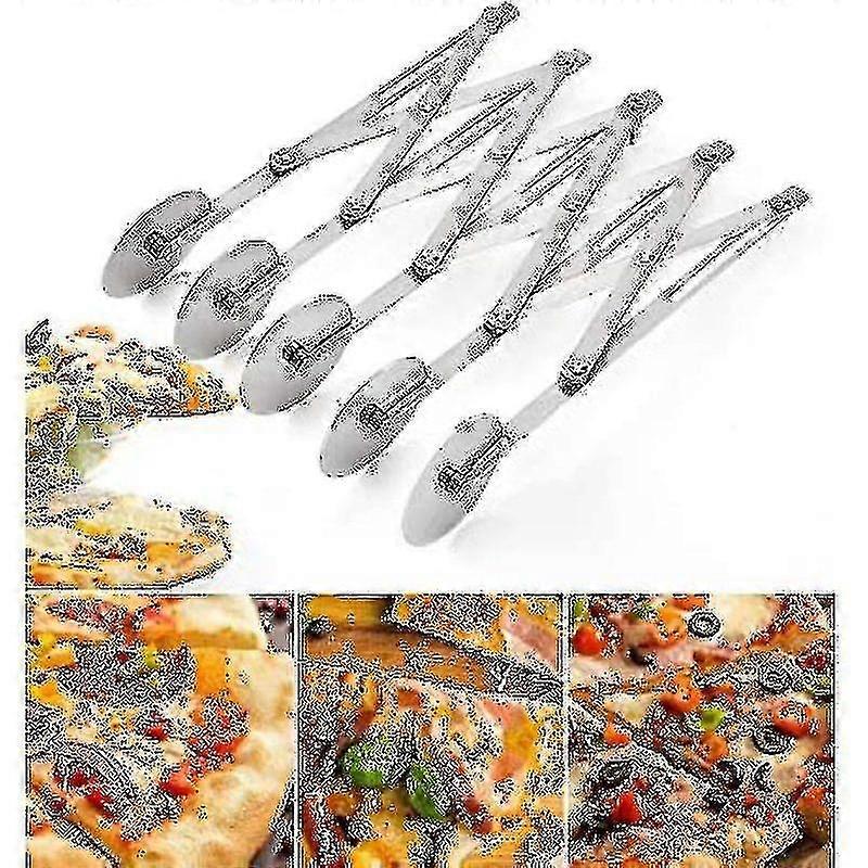 Dough Cutter, Stainless Steel, 5 Wheels Adjustable Cake Divider