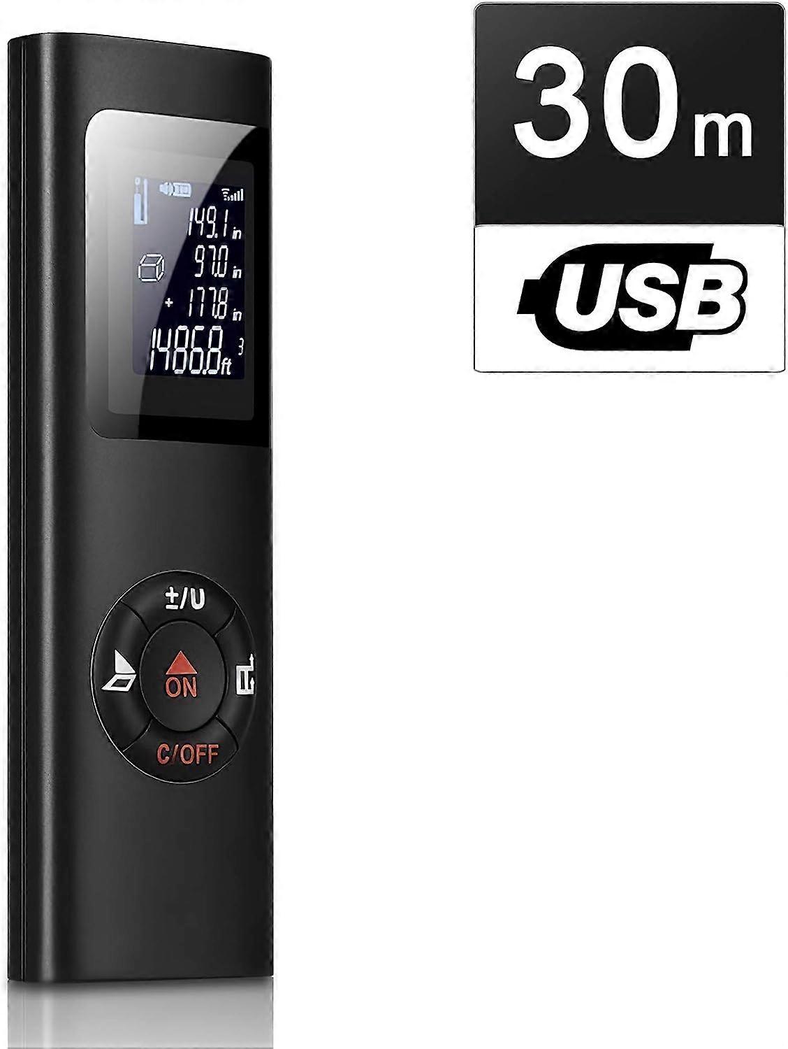Laser Range Finder 0.05-30m to 60m, Portable Digital Laser Measure Measure Distance Area Volume/Pythagoras Function/IP54/LCD Backlight/Rechargeable