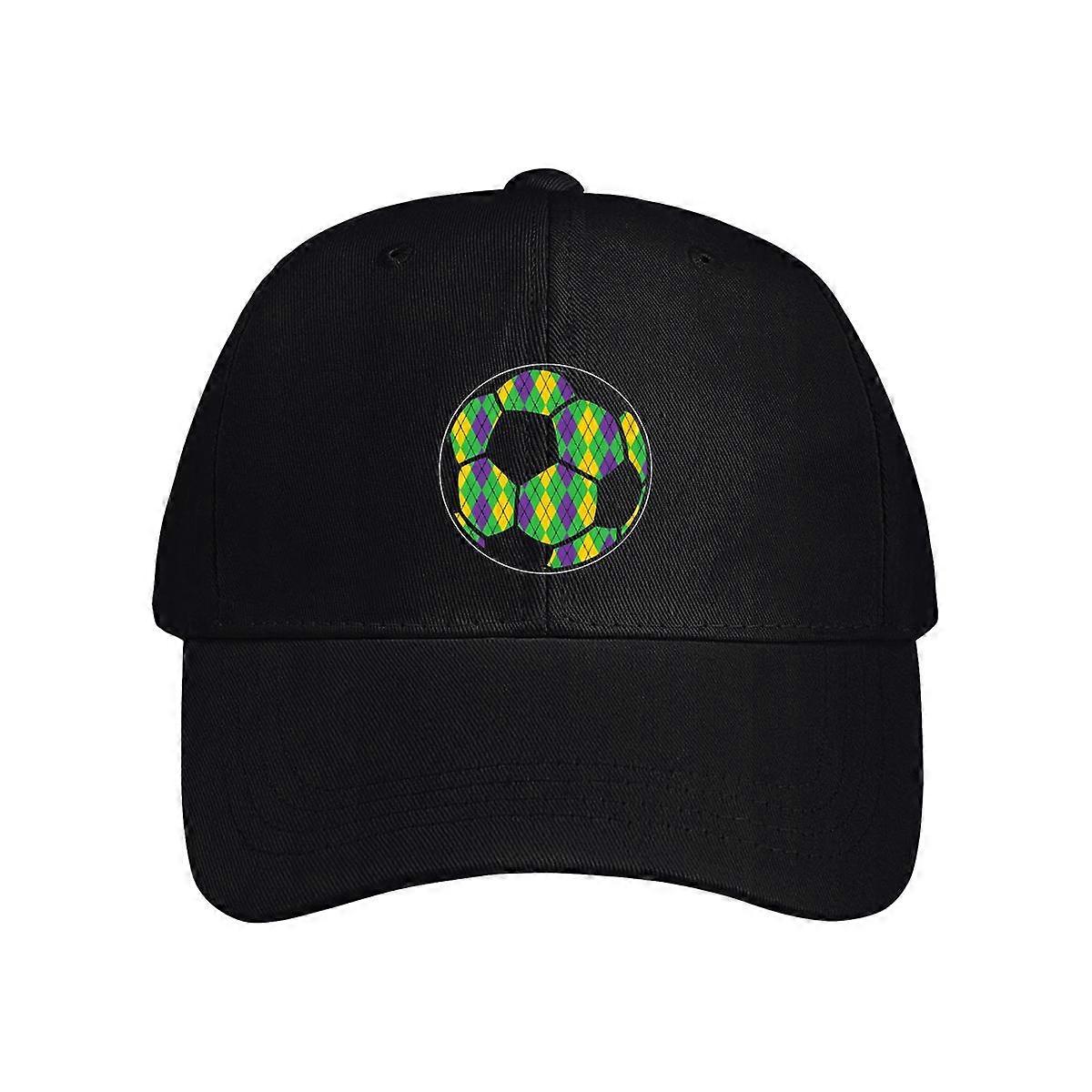 Soccer Mardi Gras Pattern Baseball Cap