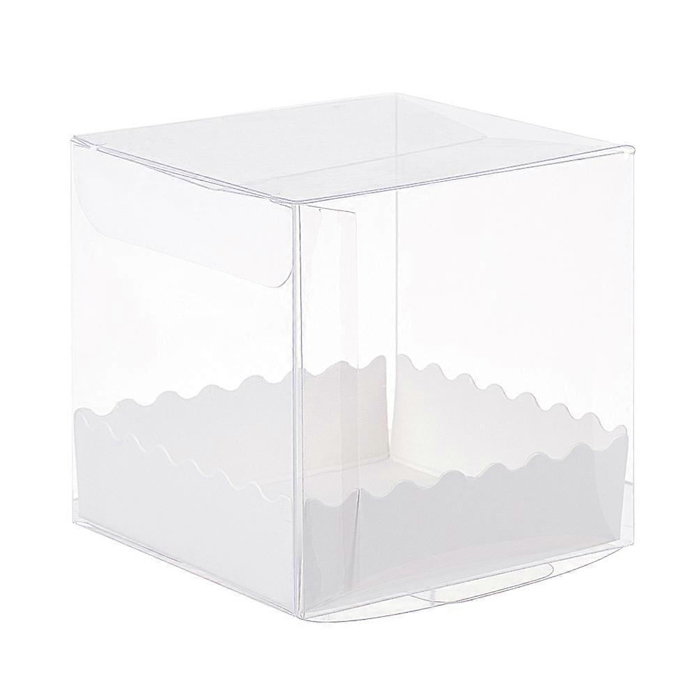 Foldable Transparent PVC Boxes with Paper Pedestal Clear Boxes: 16pcs/set Pedestal: 16pcs/set