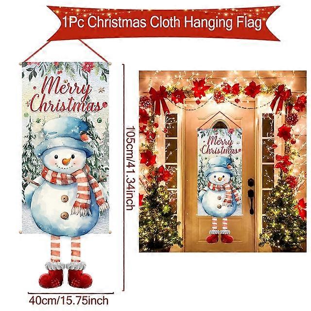 Christmas Hanging Flag Porch Door Banner Christmas Decorations For Home 2023 Ornaments Xmas Gifts Navidad New Year Decor 2024