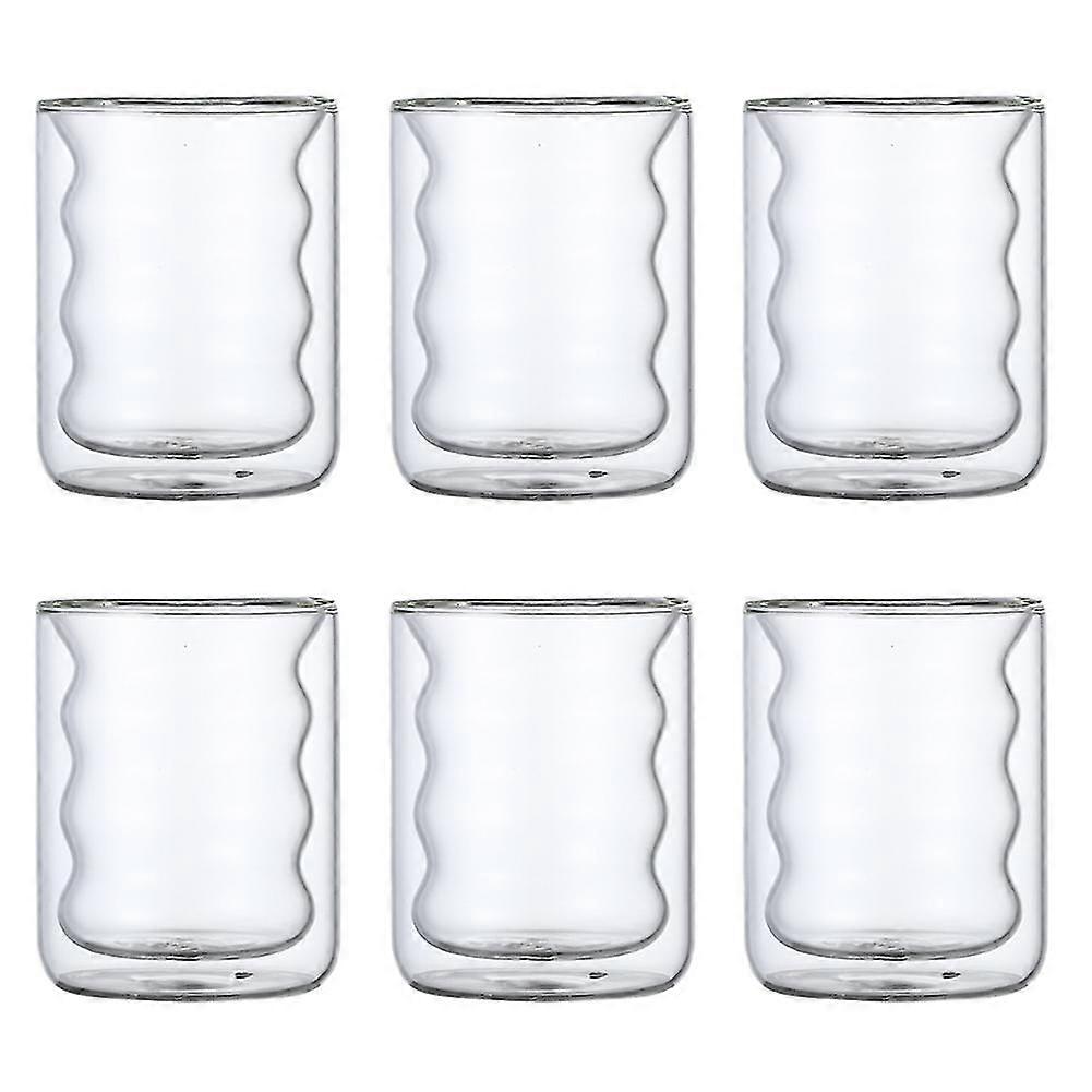 6pcs 250ml High Borosilicate Glass Cup Transparent Coffee Cup