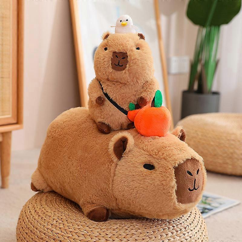 Capybara Plush Toy Simulation Capibara with Fruits Fluffy Doll Stuffed Animals Bubble Pendant Funny Gift for ChristmasStuffed Animals
