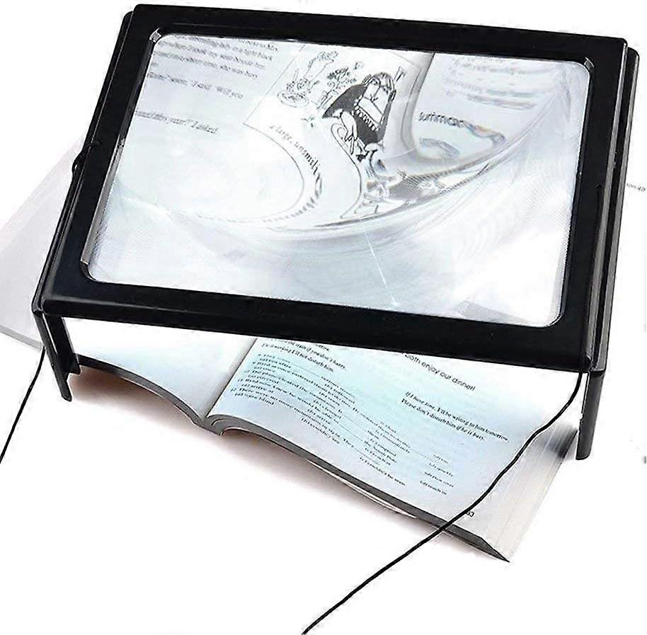 Hands Free Magnifying Glass with LED Light and Neck Cord Illuminated Magnifying Glass Flip Legs Stand on Documents for Reading Sewing Crafts Handmade