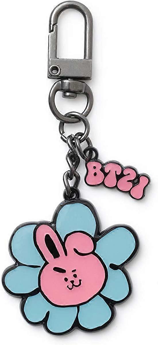 Flower Collection Character Metal Snap Keychain Key Ring Bag Charm with Clip