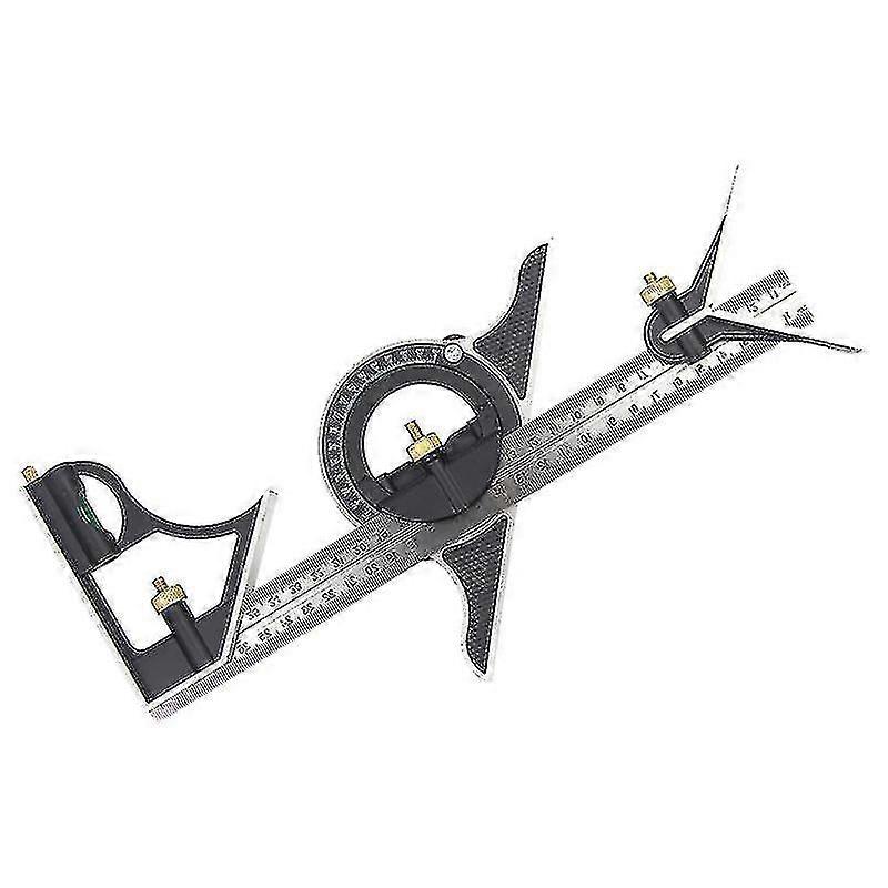 300 Mm Combination Angle Ruler,combination Square,right Angle Ruler,multifunctional Stainless Steel Measuring Tool Angle Adjustable Engineer Measurin