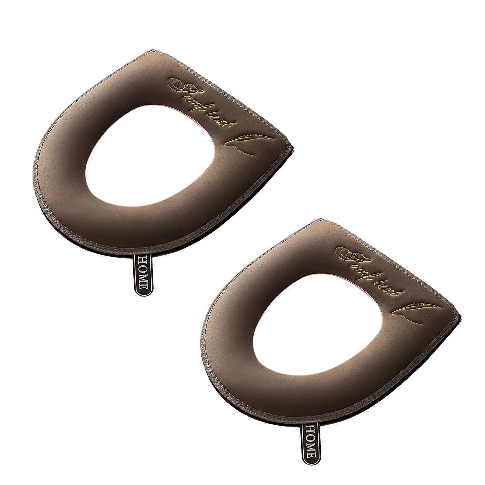 Lämpimämpi wc-istuimen päällinen kannella Nostimen kahva Aseta wc-istuimen tyynyt vetoketjulla pestävä joustava wc-istuintyyny pitkänomainen wc-istuimet 2kpl