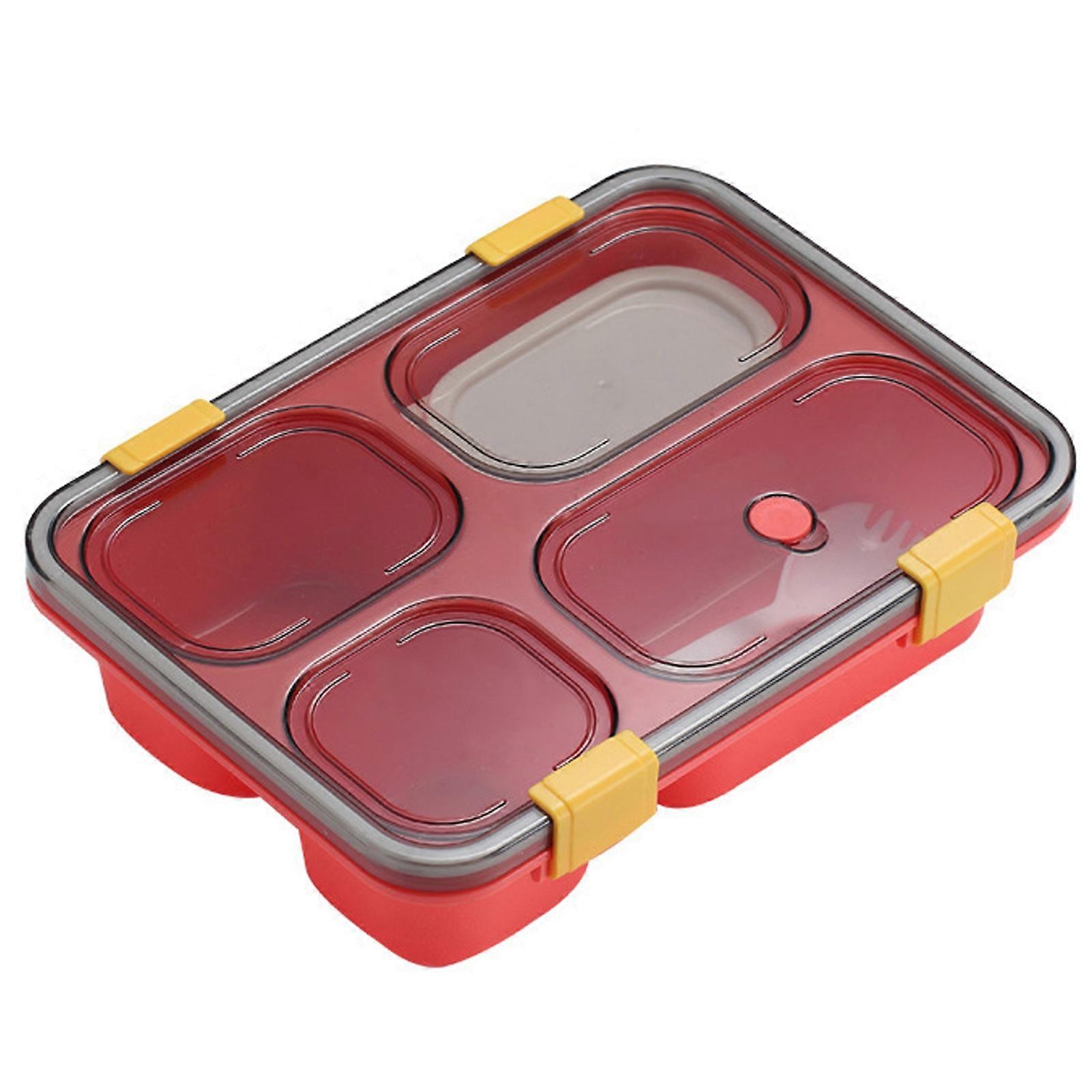 Lunch Box Leak-Proof High-temperature Resistance Portable Japanese Style 4 Grids Microwavable Bento Box for Work
