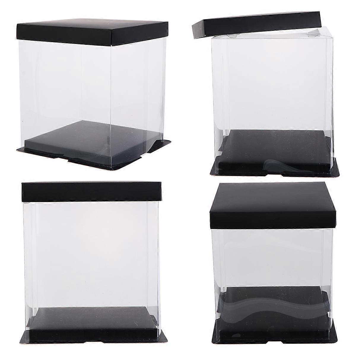 4pcs Cake Packaging Box Cake Container Transparence Cake Box Cake Wrapping Box