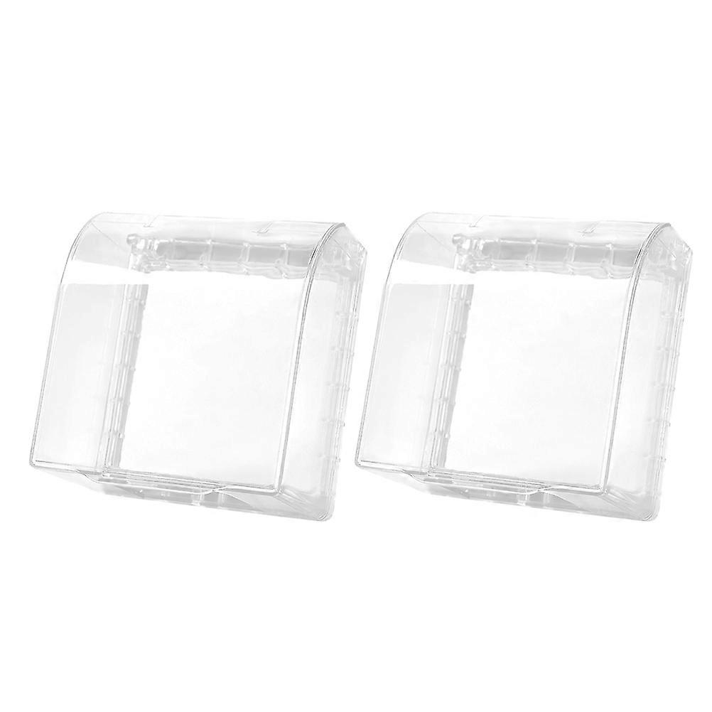 2pcs Transparent Plug Box Socket Plate Guard Receptacle Case Protector (86 Type)