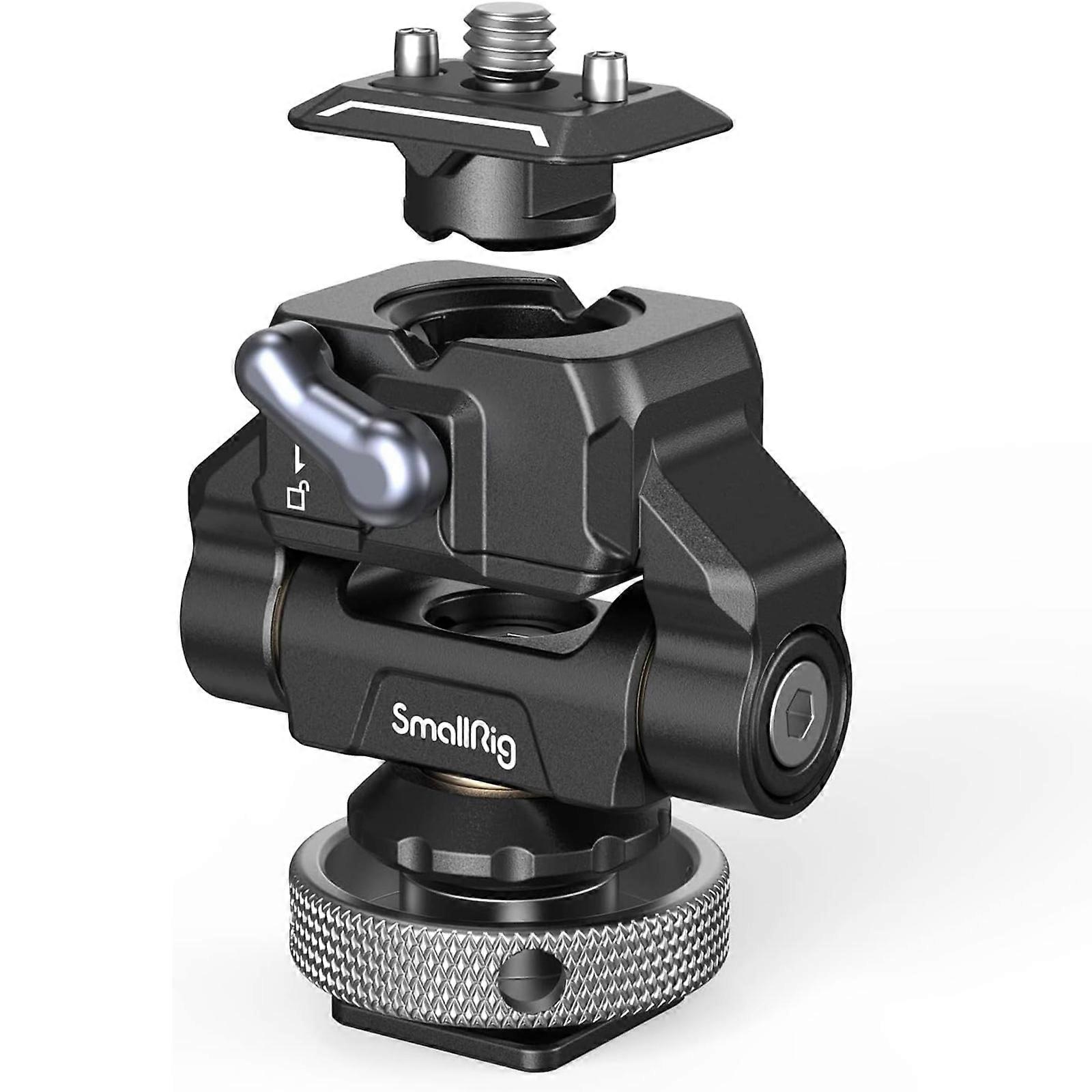 SmallRig Quick Release Camera Monitor Mount with Cold Shoe, Supports Swivel 360 and Tilt 170 Adjustable, Drop-in HawkLock Camera Hot Cold Shoe Monitor