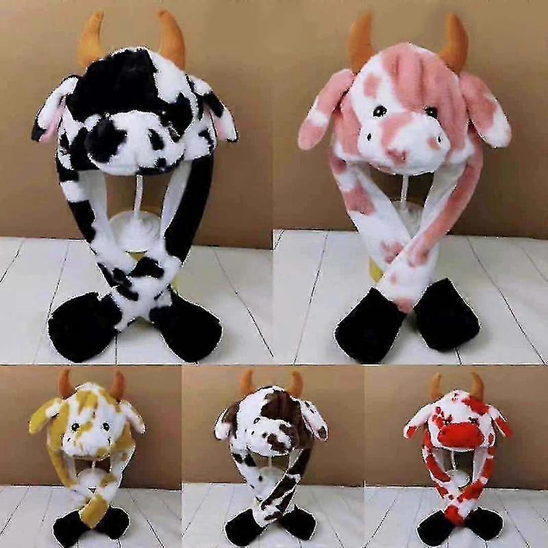 Plush Rabbit Ear Hat Can Move Interesting Cute Soft Plush Bunny Hat Gifts For
