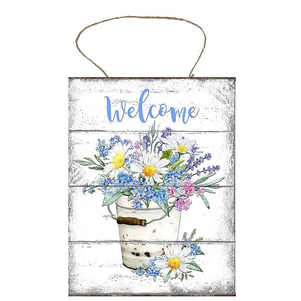 Willkommen Daisy Wildblumen Holzschild