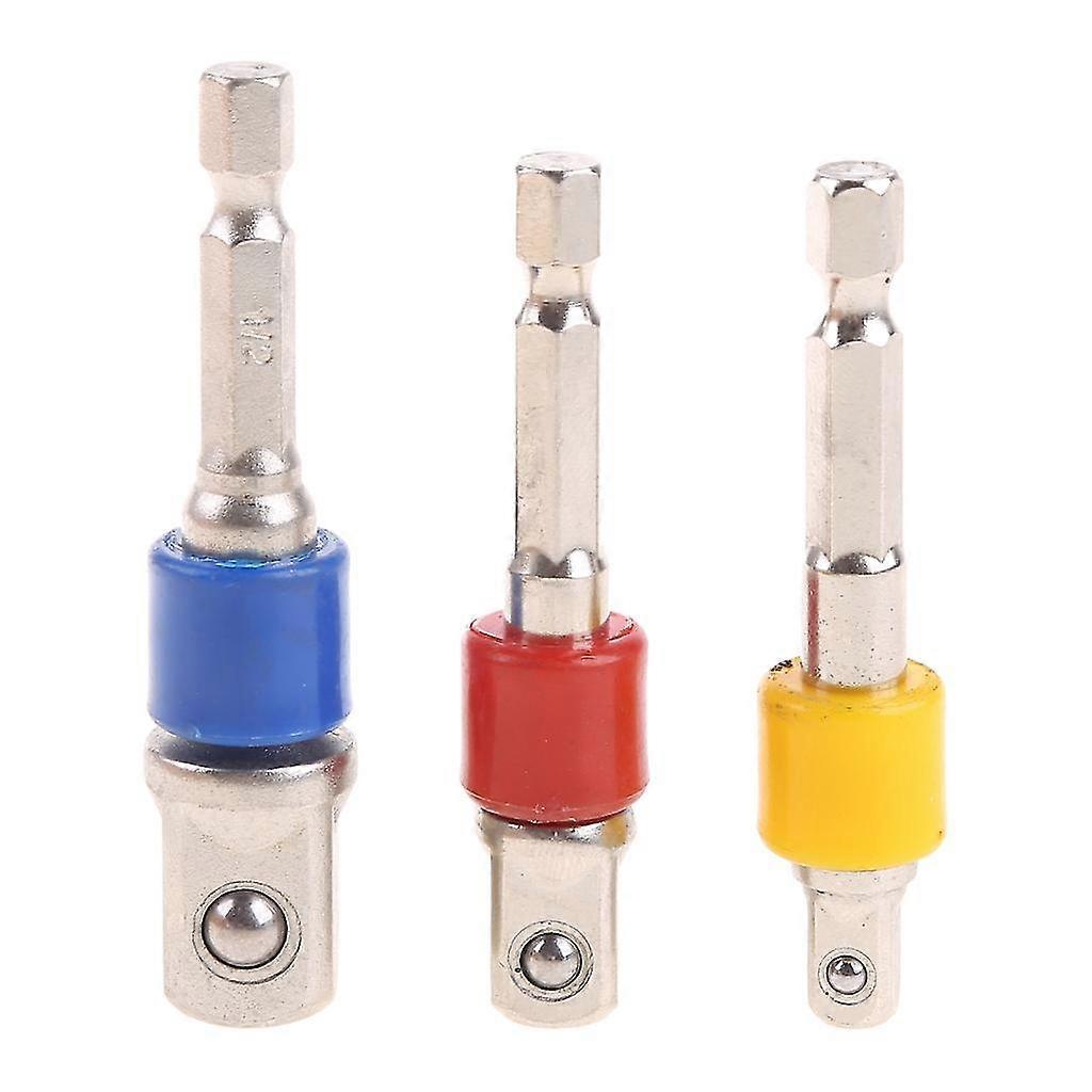 3x 1/4 3/8 1/2 Impact Drill Extension Drill Bits Socket Adapter For Drill Driver