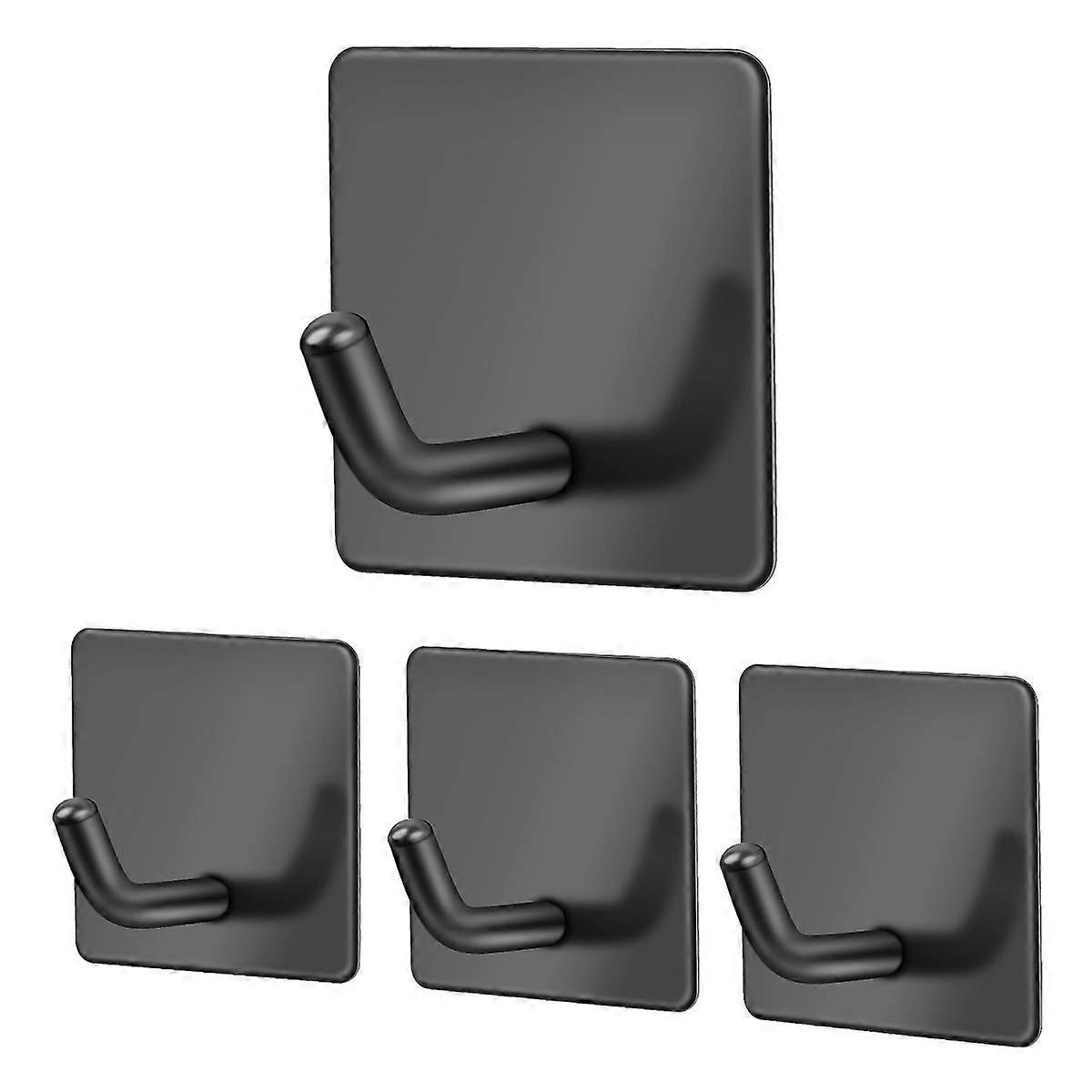 4 Pack Self Adhesive Hooks, Stick on Wall Hooks Heavy Duty Waterproof Coat Key Towel Hooks Holder fo