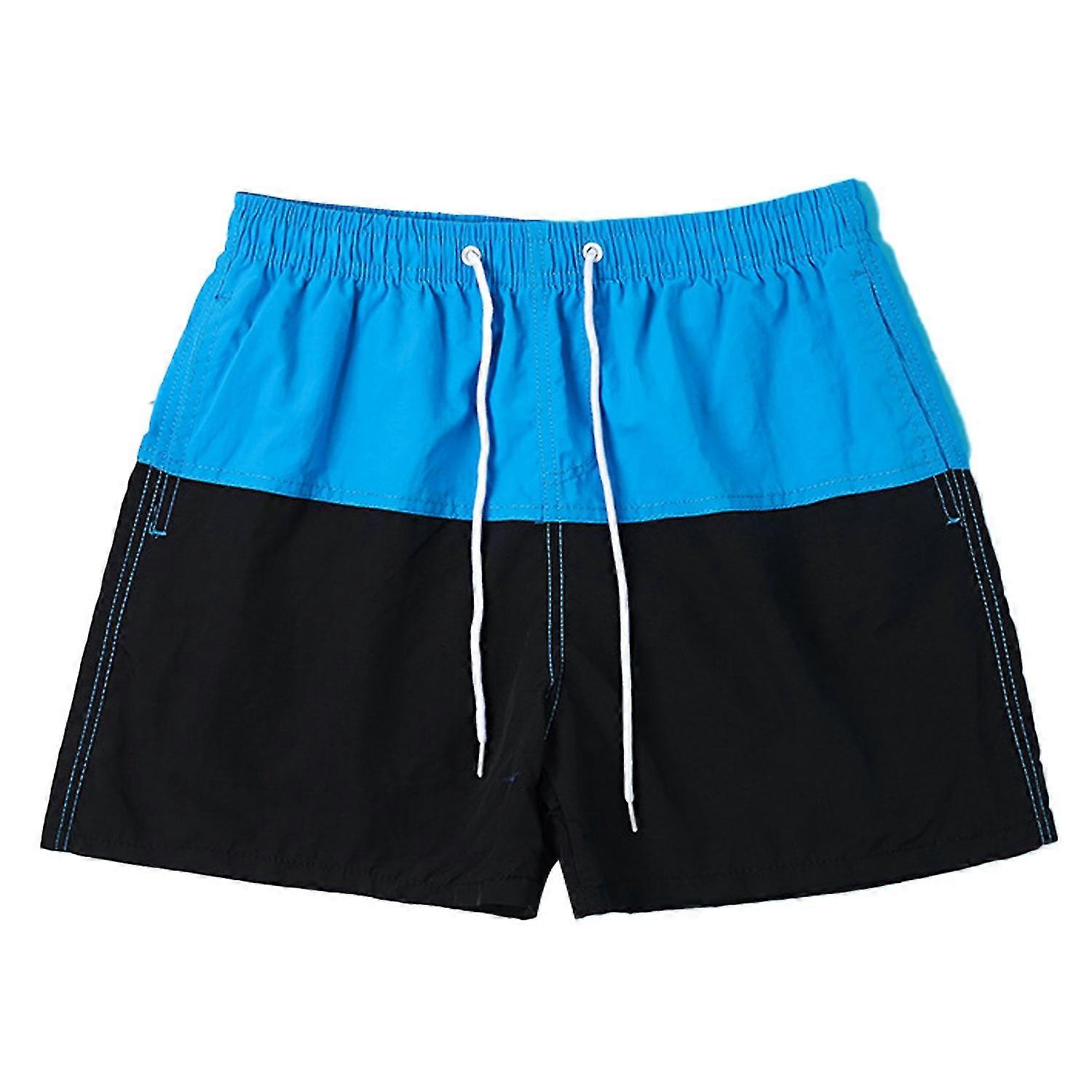 Beach Shorts Quick Dry Casual Drawstring Contrast Colors Swim Trunks for Swimming