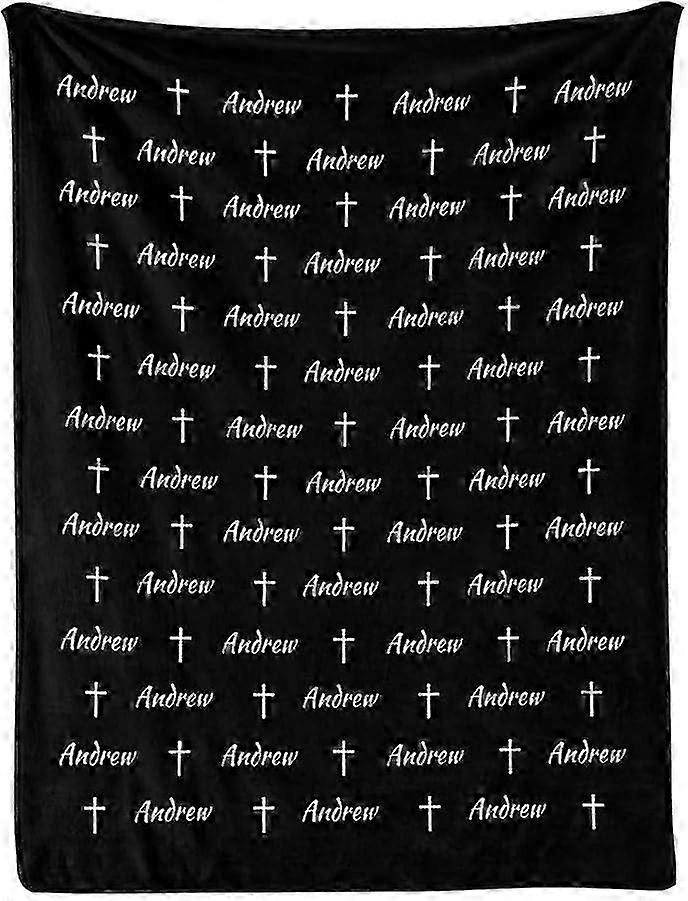 t467 Blanket Cross Blanket, Customized Throw Blanket with Name, Soft Cozy Blankets Throw for Bed Sofa Couch Chair,  Teal, Blanket bn467