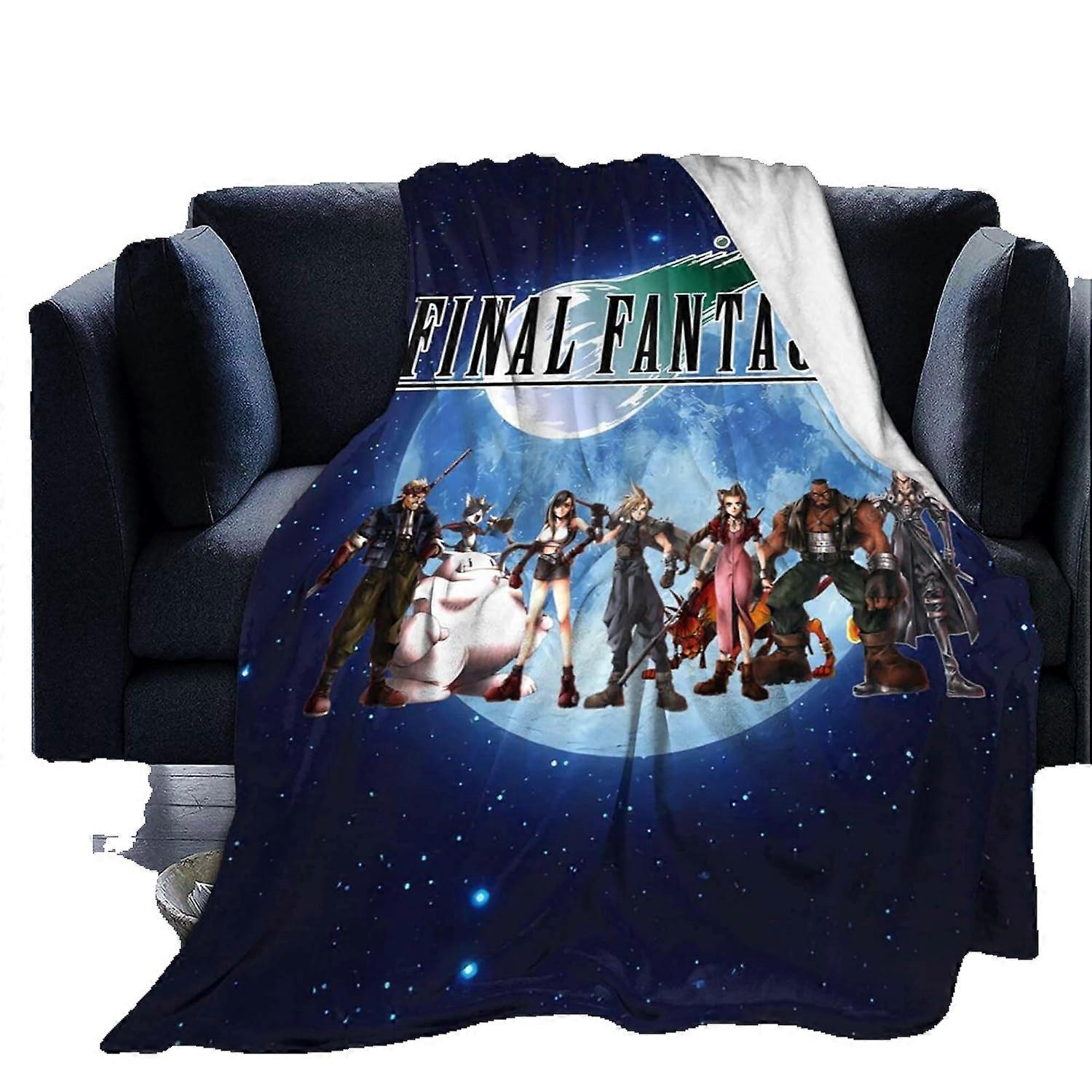 Final Fantasy VII Flannel Blanket Bed Blanket Soft Air Conditioning Blanket Fleece Reversible Throw Blanket for All Seasons-E23-R1201