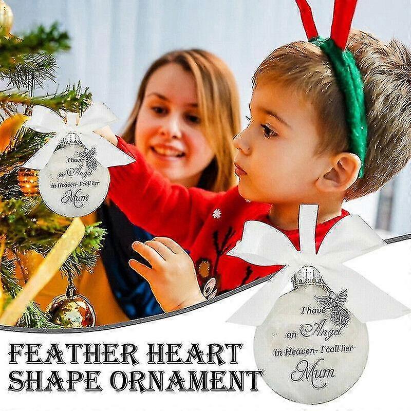 Christmas Ornaments Feather Ball Angel In Heaven Memorial Ornament Decorative Pendant Xmas Tree